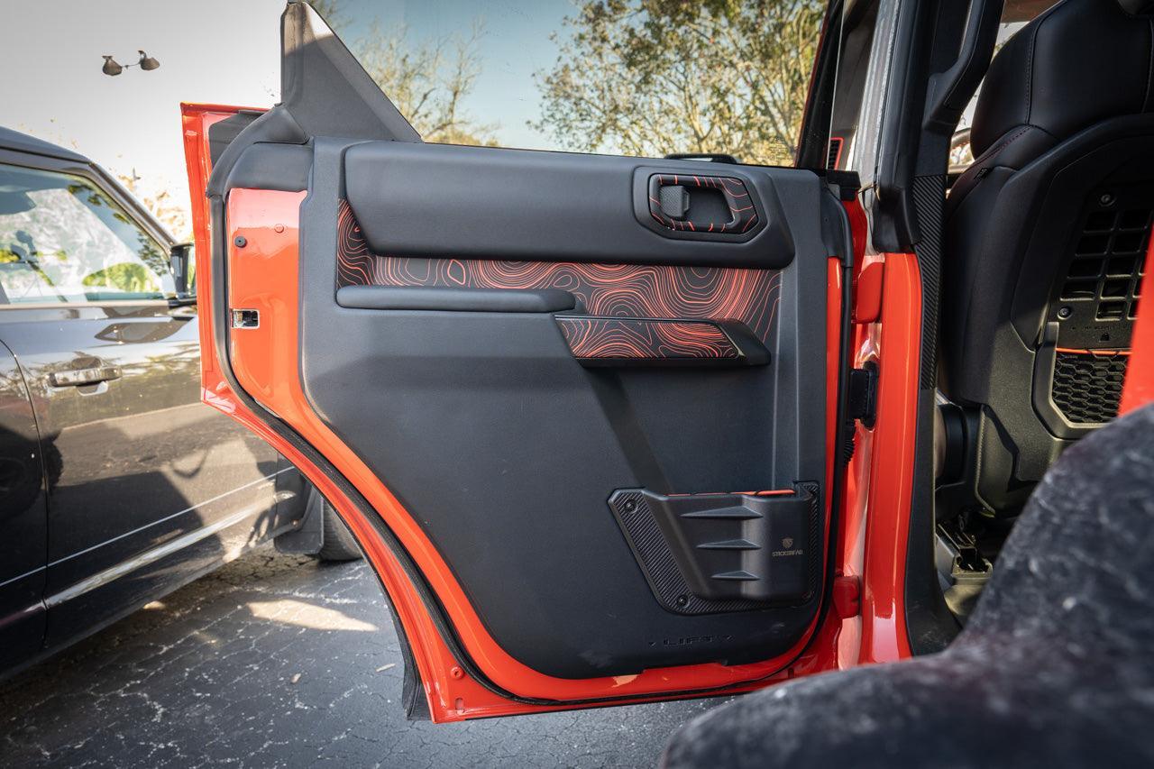 Topo Interior Rear Door Grab Handle Overlay Kit (Printed Series) - 2021+ Bronco 4 Door