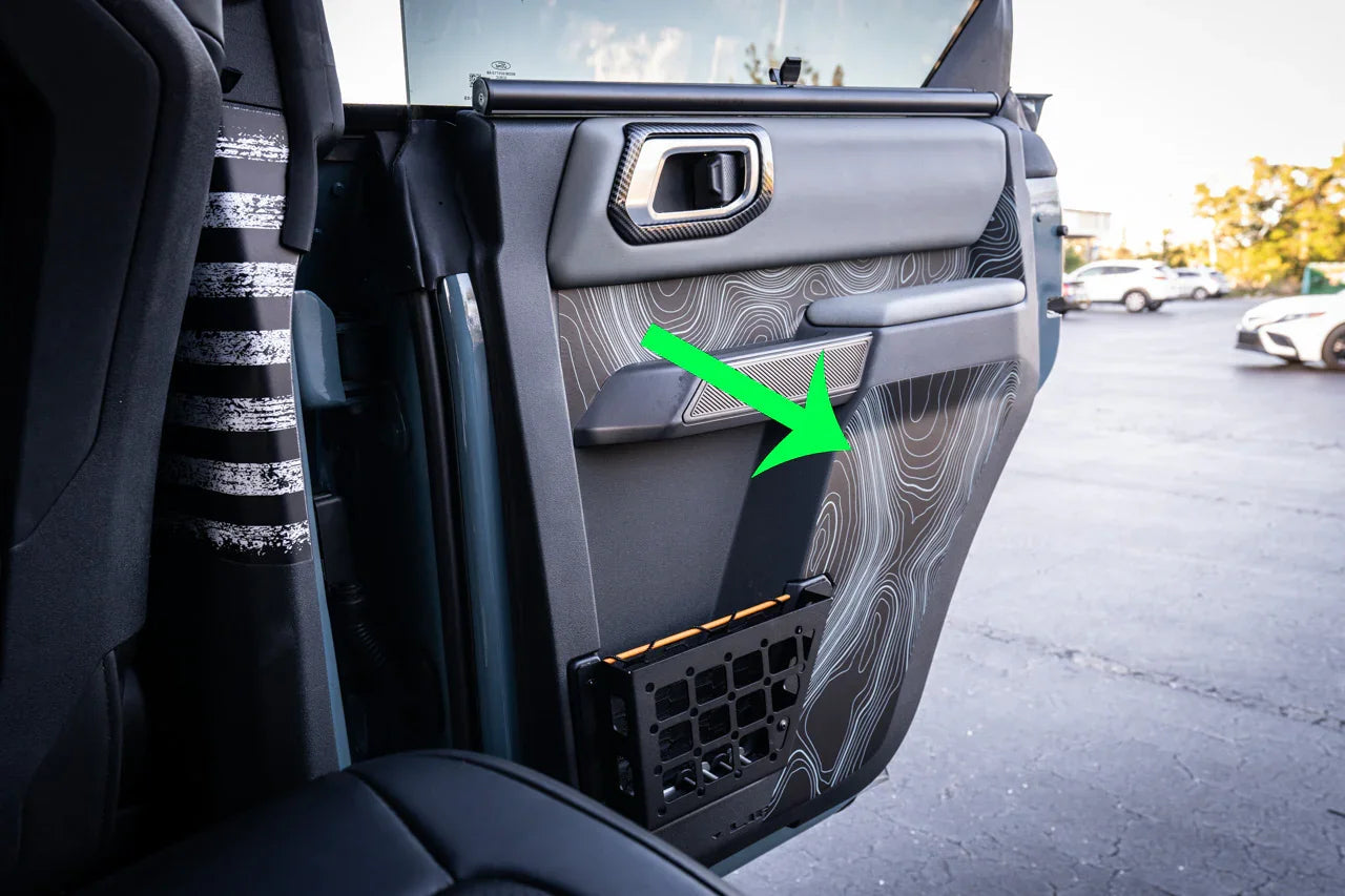 Topo Rear Interior Lower Door Card Insert Overlays (Printed Series) - 2021+ Bronco 4 Door