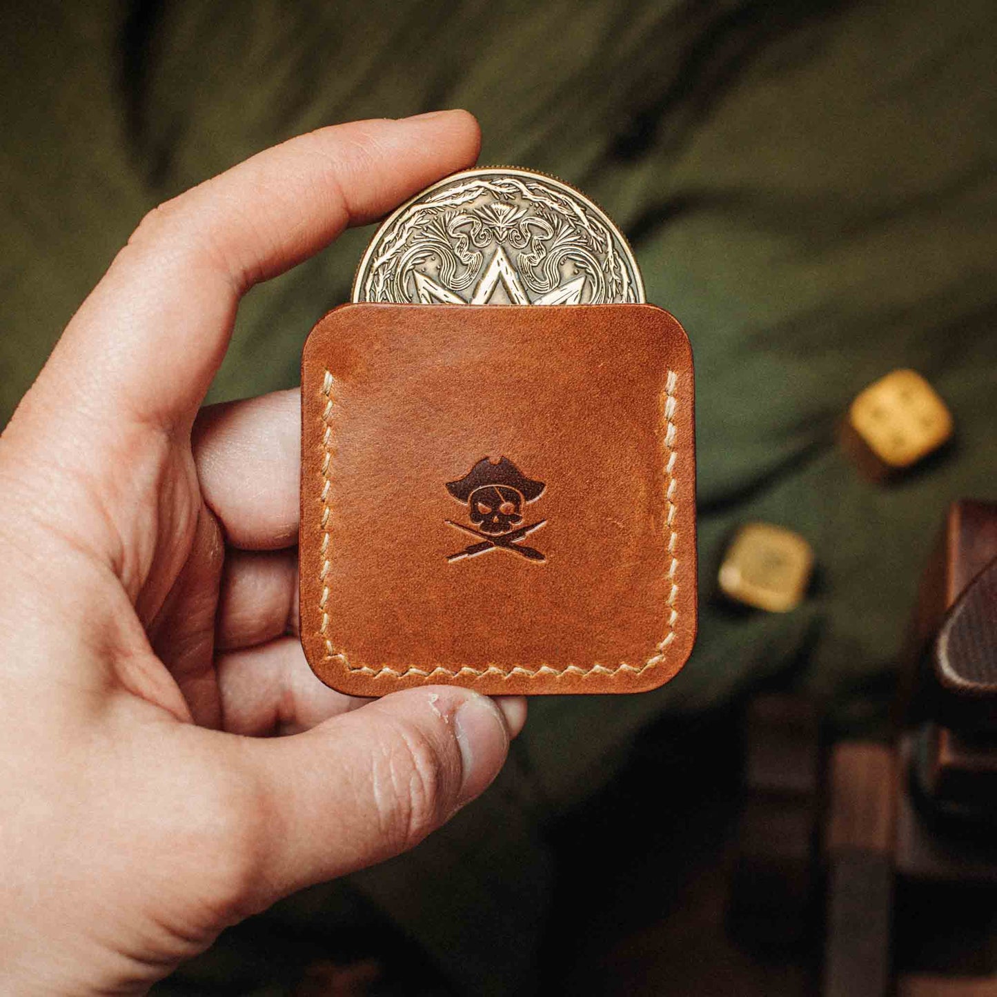 Pirate Goods Peso Pocket v3 Coin Holder – Leather Challenge Coin Case for EDC