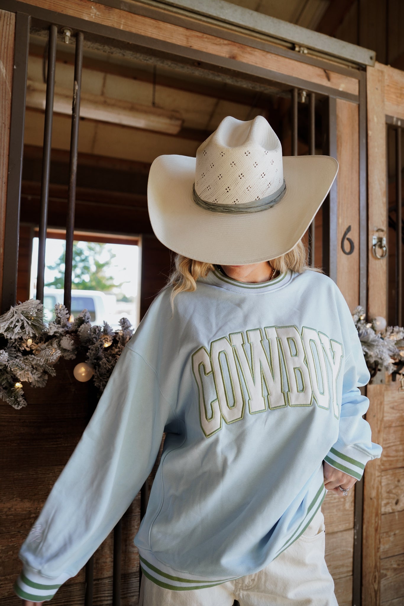 Cowboy - Blue Vintage Crewneck Sweatshirt