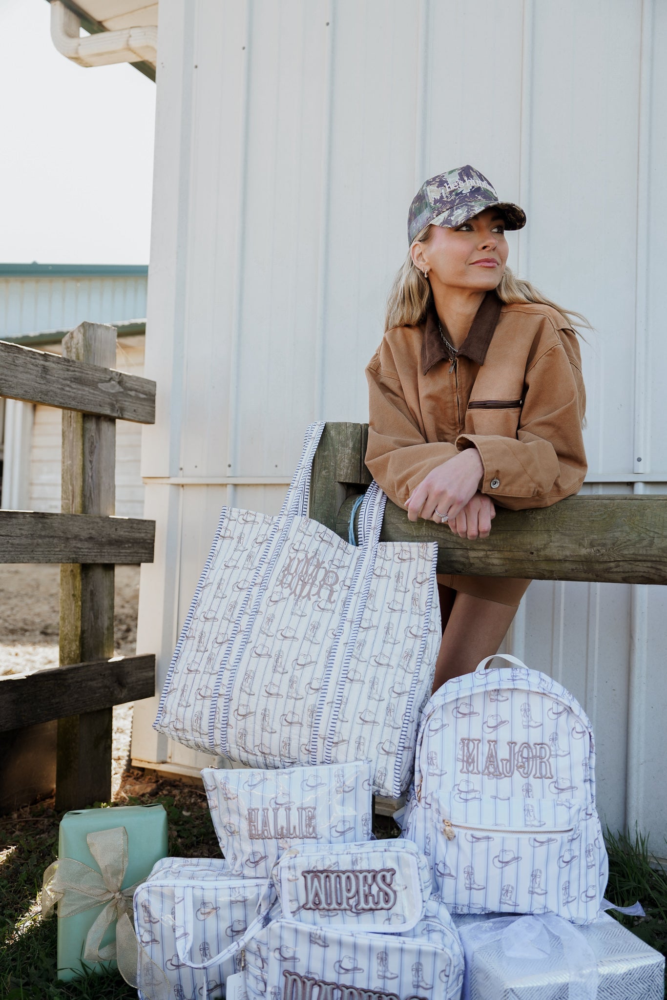 He's Hunting - Camo Vintage Trucker Hat
