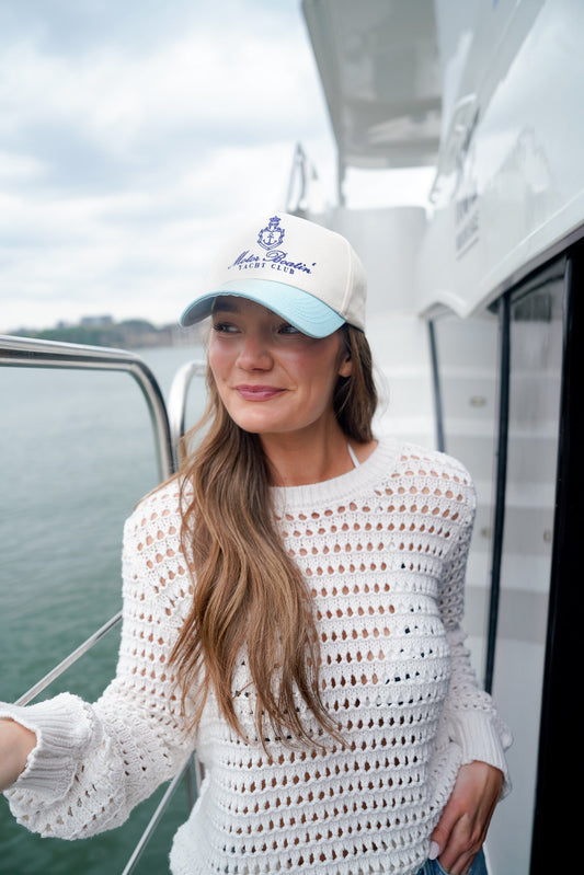 Motor Boatin' Yacht Club - Baby Blue Vintage Trucker Hat