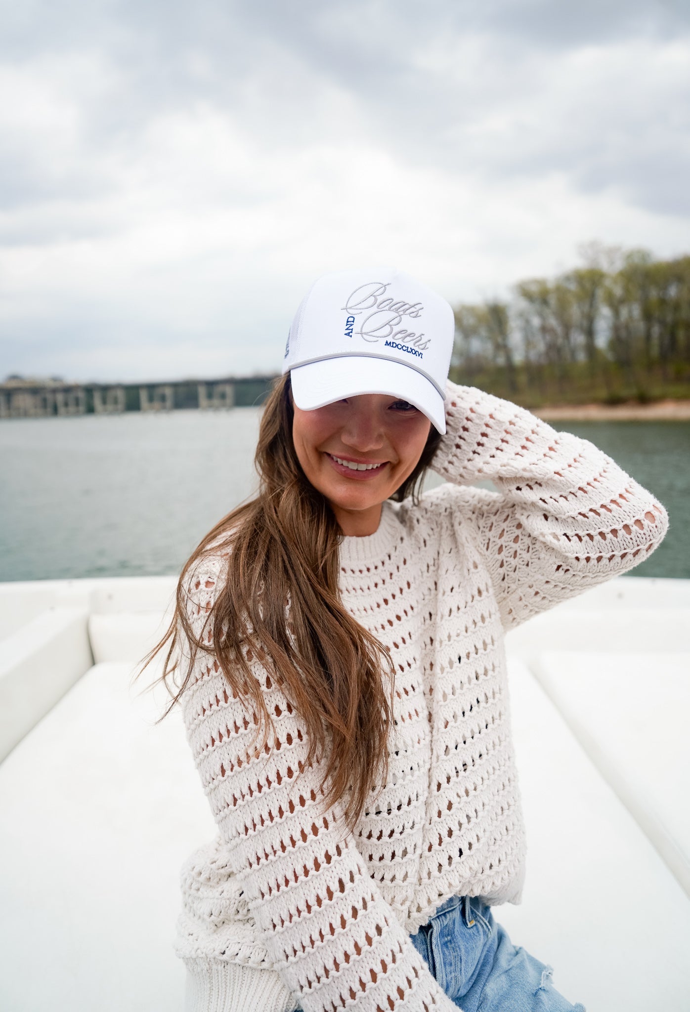Boats & Beers - White Vintage Trucker Hat