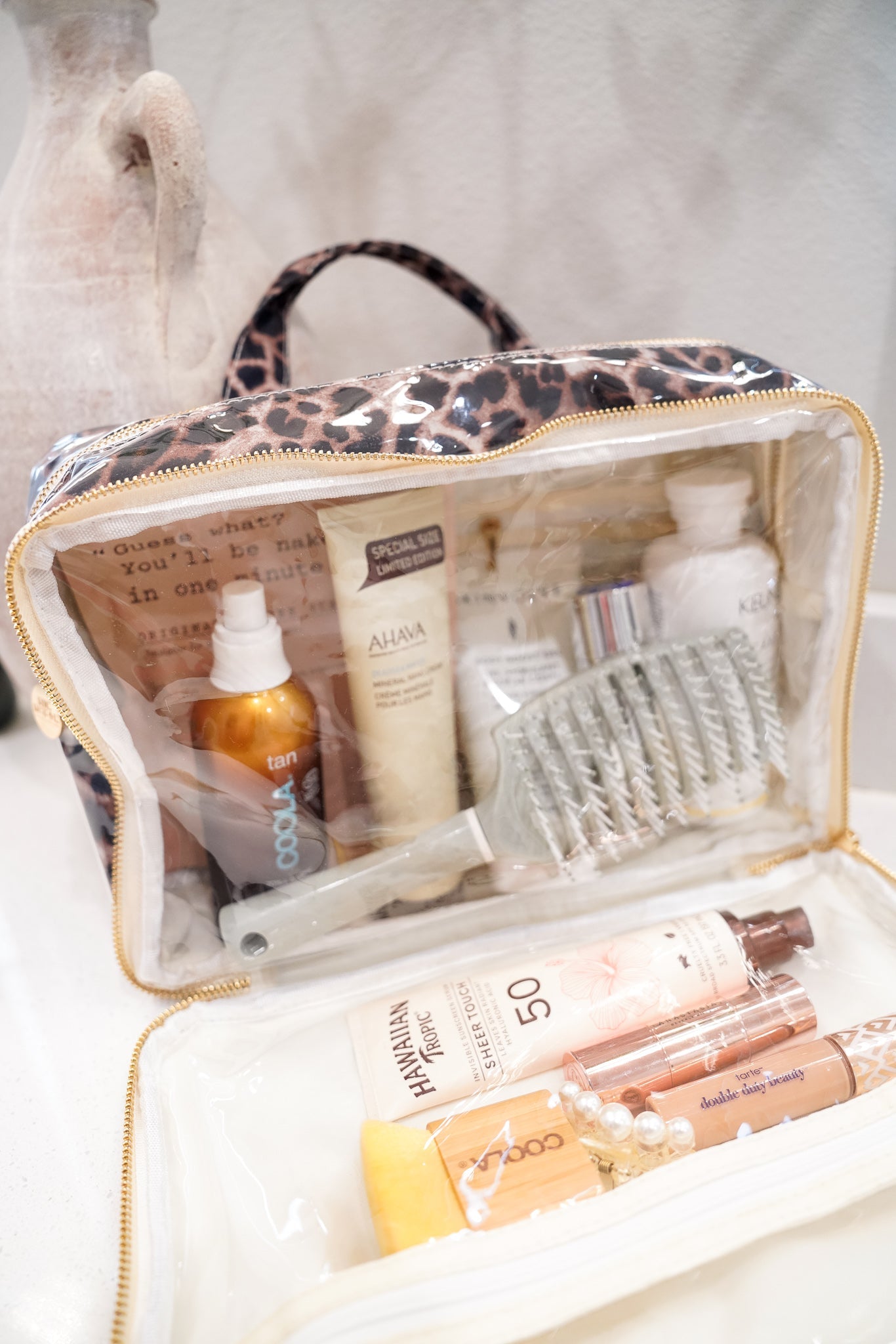 Leopard - Clear Coat Toiletry Case - PREORDER