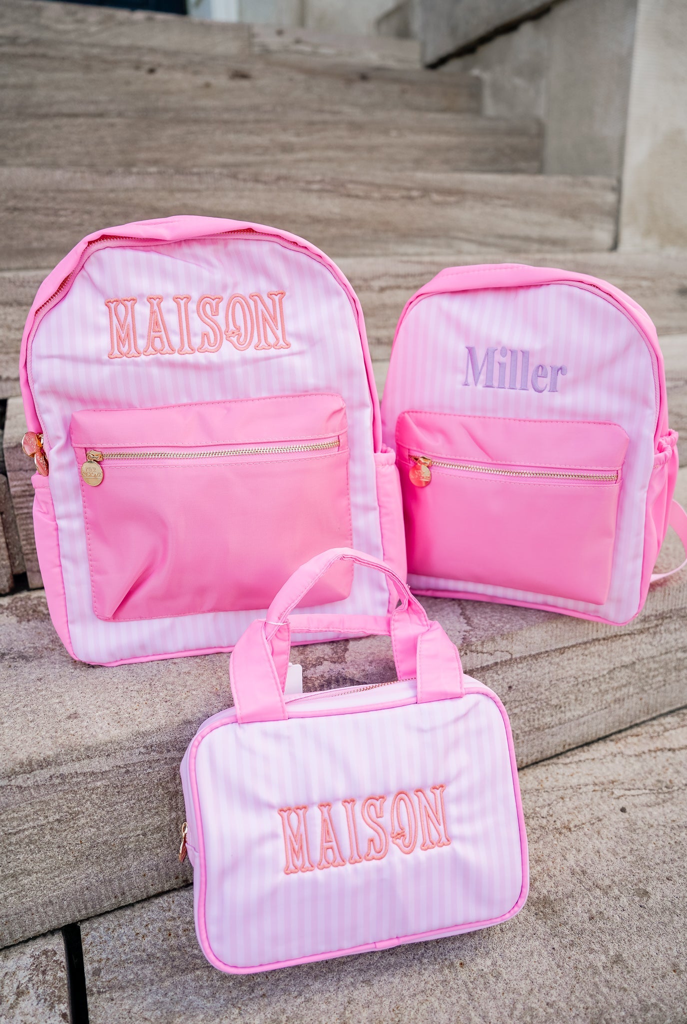 Pink Stripe Backpack