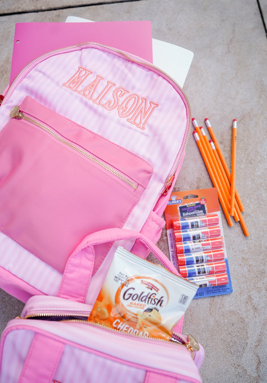 Pink Stripe Backpack