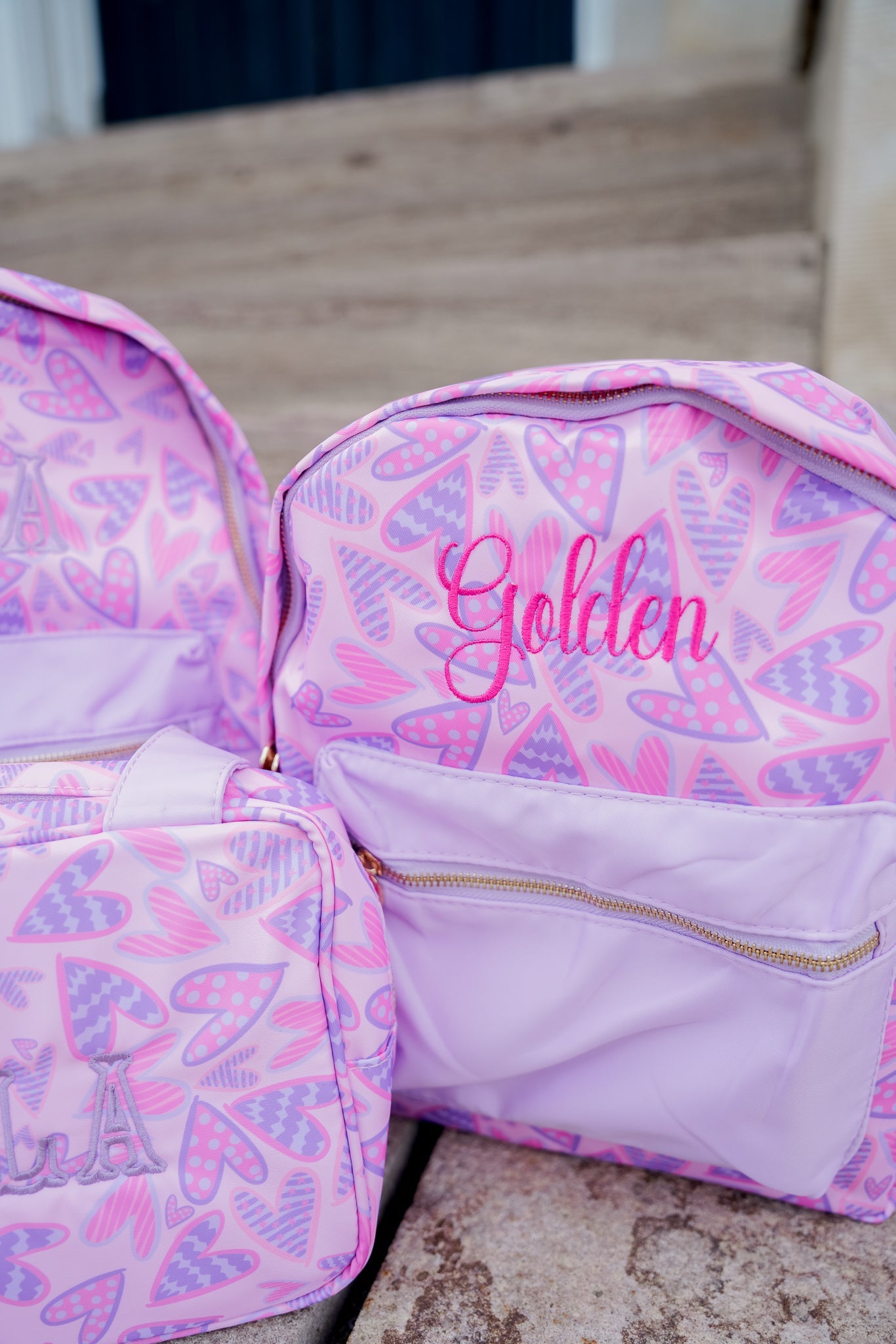 Lilac Hearts Backpack