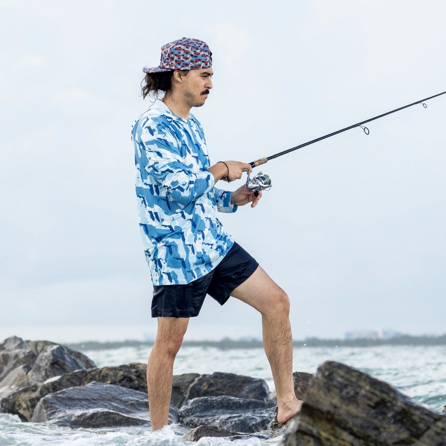 Florida Camo - Fishing Long Sleeve Hoodie