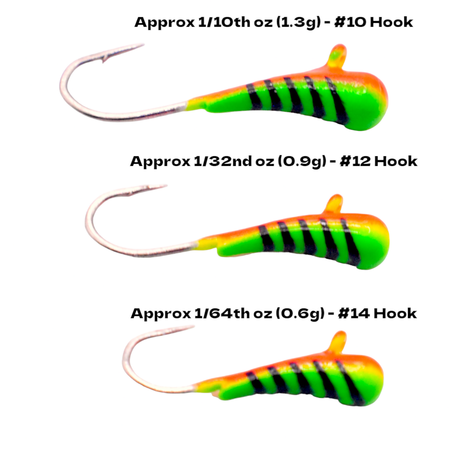 ORANGE GREEN STRIPE GLOW TUNGSTEN KANOE JIG