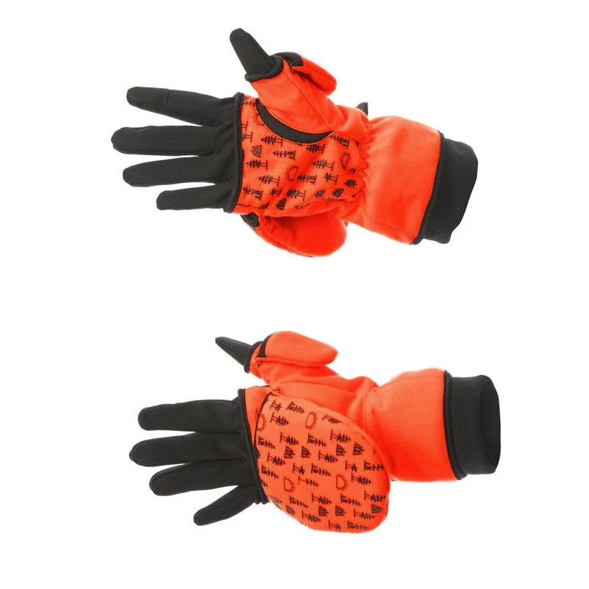 Flip Top 3.0 Insulated Mitten with Liner Glove - Blaze Orange and Blaze Pink