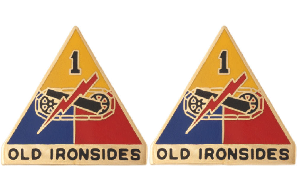 1st Armored Division Distinctive Unit Insignia - Pair - Old Ironsides