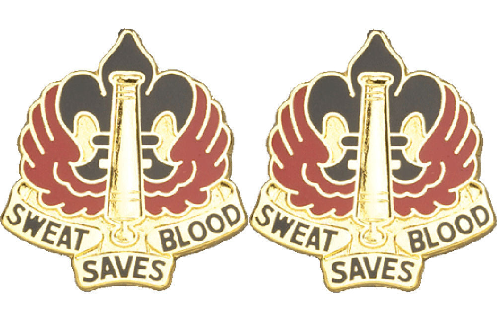 18th Field Artillery Brigade Distinctive Unit Insignia - Pair - SWEAT SAVES BLOOD
