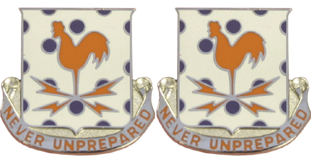 25th Signal Battalion Distinctive Unit Insignia - Pair - Never Unprepared