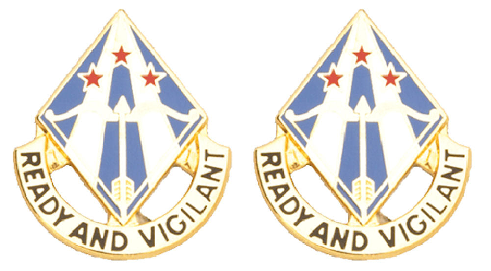 31st Air Defense Artillery Brigade Distinctive Unit Insignia - Pair - Ready And Vigilant