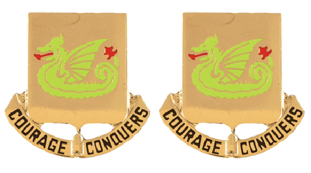 37th Armor Distinctive Unit Insignia - Pair - Courage Conquers