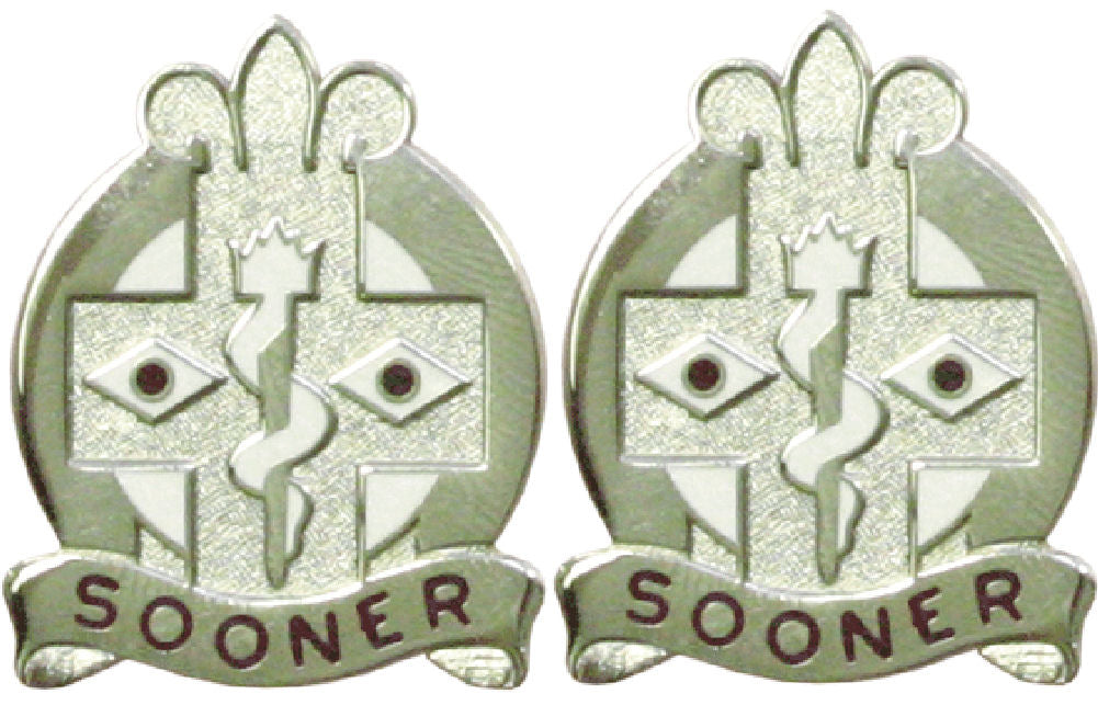 44th Evacuation Hospital Distinctive Unit Insignia - Pair - Sooner