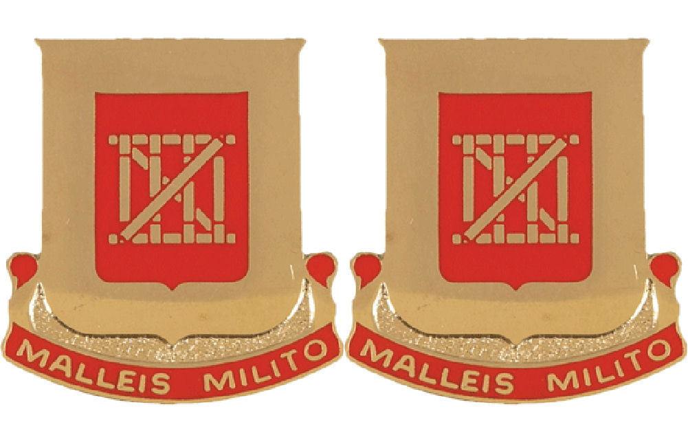 62nd Engineering Battalion Distinctive Unit Insignia - Pair - Malleis Milito
