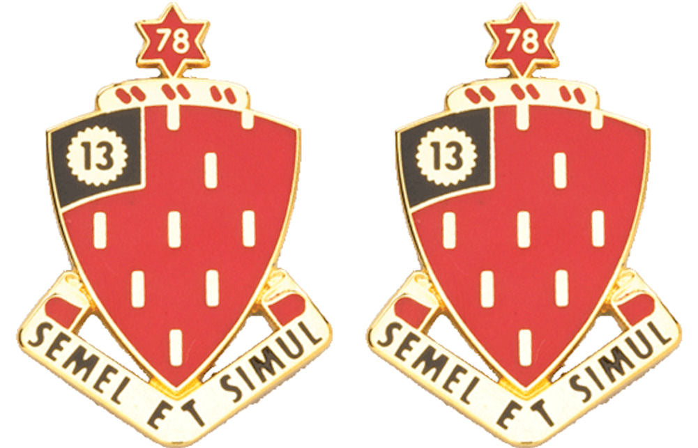 78th Field Artillery Distinctive Unit Insignia - Pair - Semel Et Simul
