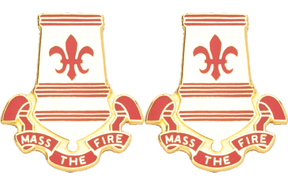 82nd Airborne Division Artillery Distinctive Unit Insignia - Pair - Mass The Fire