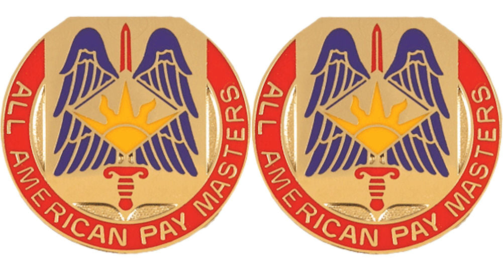 82nd Finance Distinctive Unit Insignia - Pair - All American Paymasters