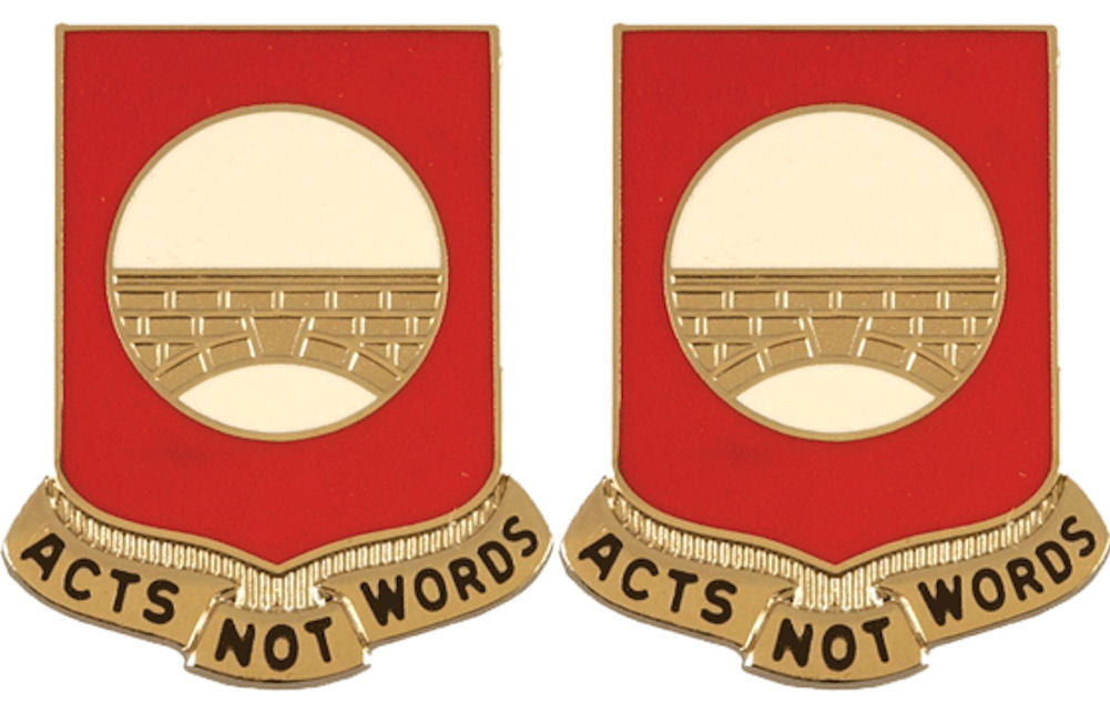 91st Engineering Battalion Distinctive Unit Insignia - Pair - Acts Not Words