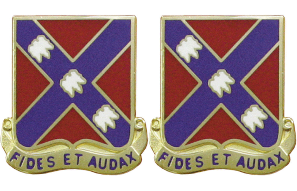134th Field Artillery Distinctive Unit Insignia - Pair FIDES ET AUDAX