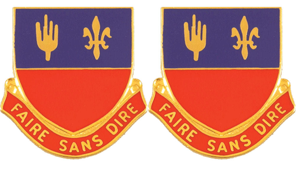 161st Field Artillery Distinctive Unit Insignia - Pair - FAIRE SANS DIRE