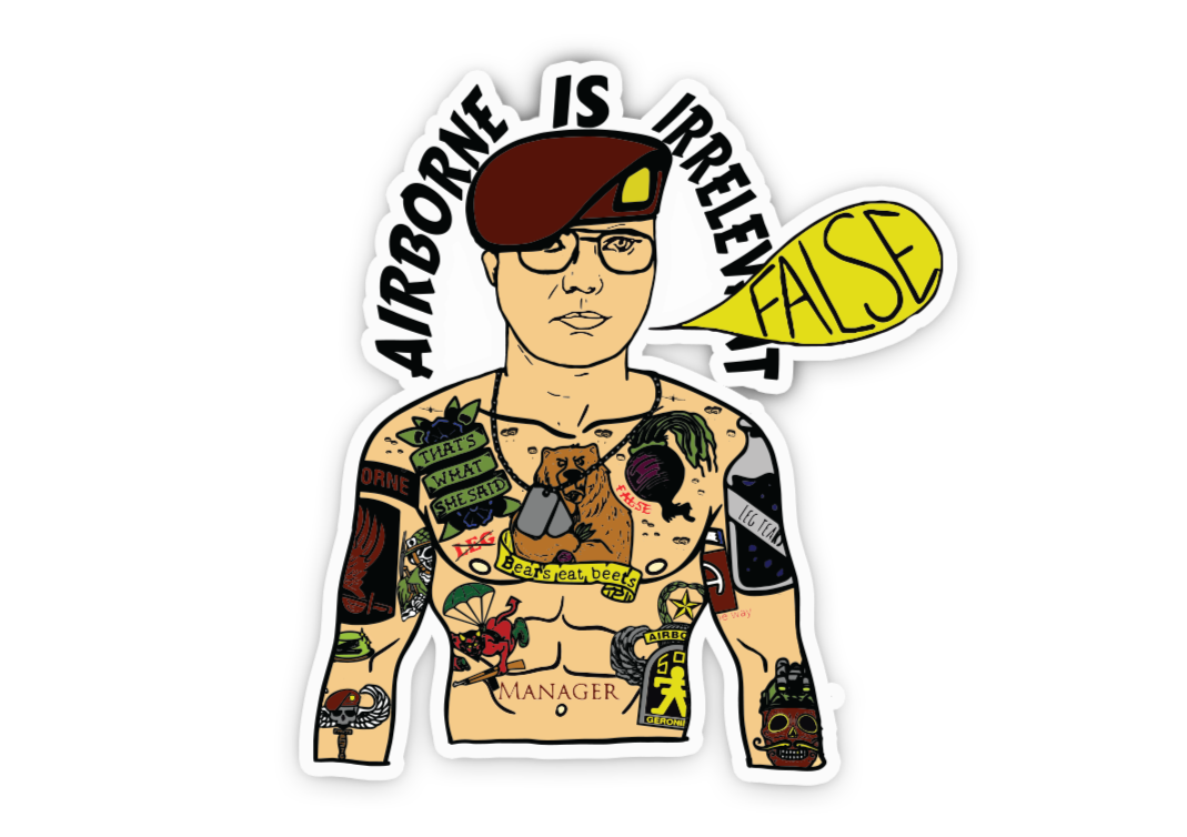 "Dwight" Airborne AF Sticker