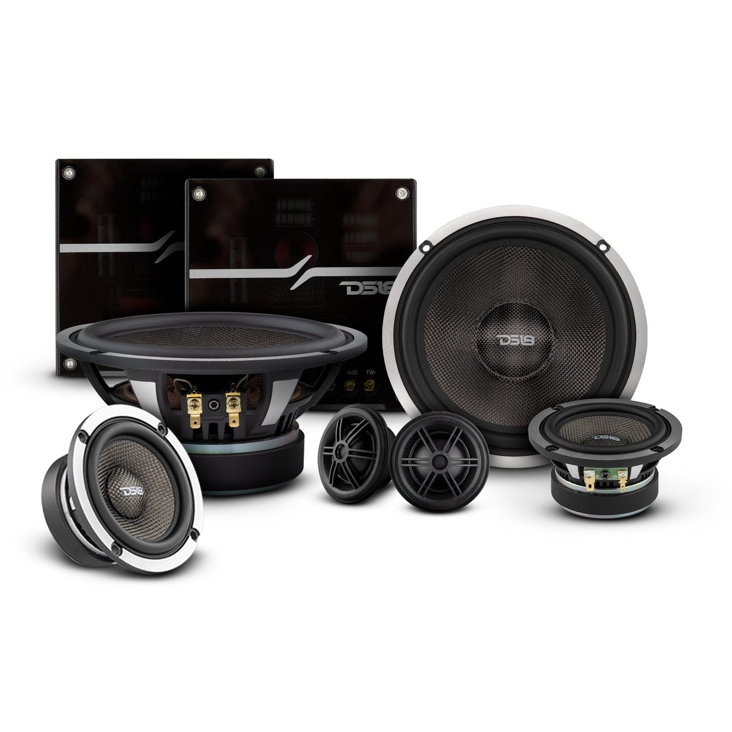 DX 6.5" 3- Way Component Speaker System With Kevlar Cone 290 Watts Rms 4-Ohm