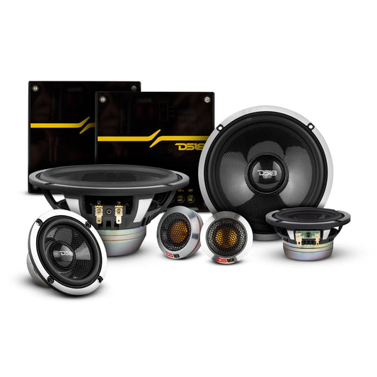 DX 6.5" 3- Way Neodymium Component Speaker System With Carbon Fiber Cone 290 Watts Rms 4-Ohm