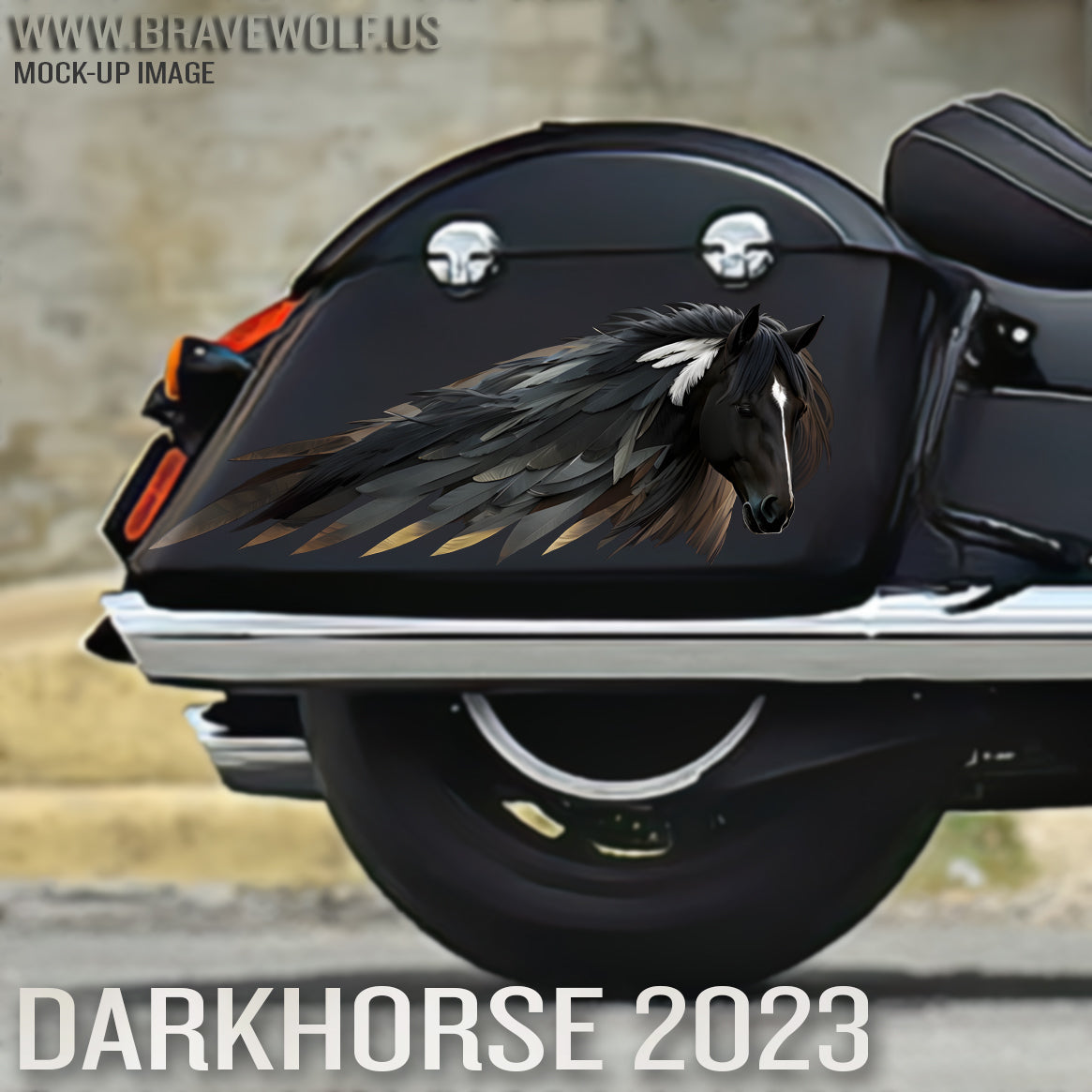 Dark Horse 2023 (color) Saddlebag Decal Set for Indian Motorcycles