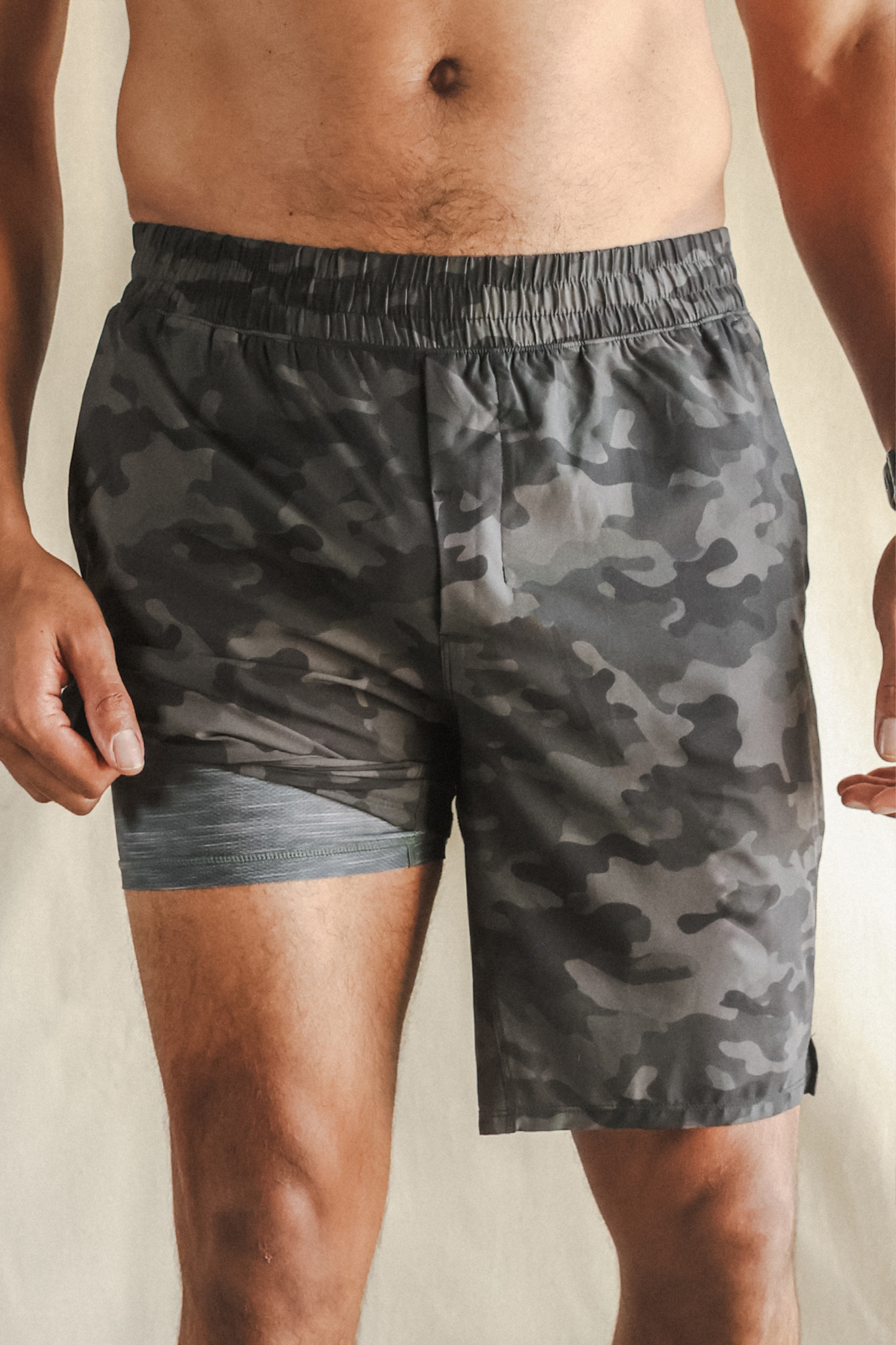 The Darkside | Black and Grey Camo Ball Hammock® 9 Inch Athletic Shorts