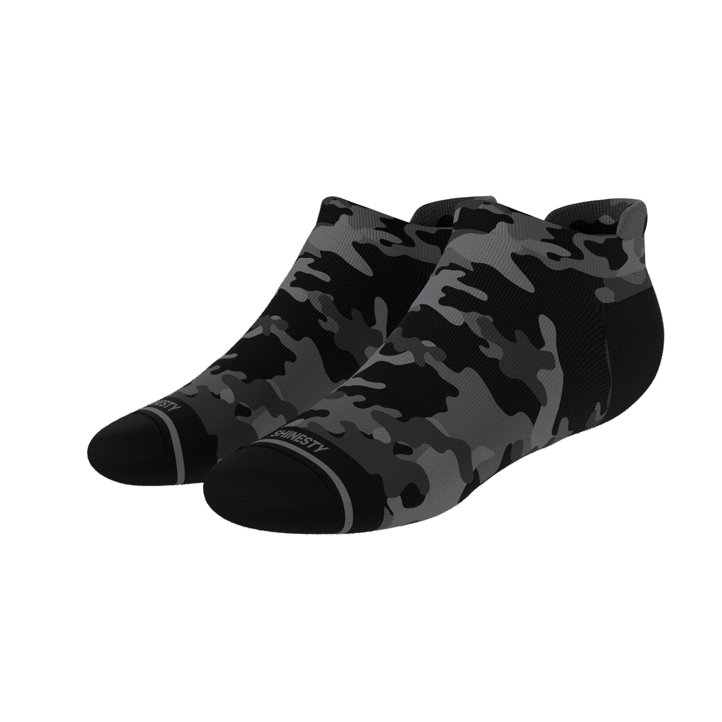 The Darkside | Black Camouflage Heel Hammock™ Ankle Socks