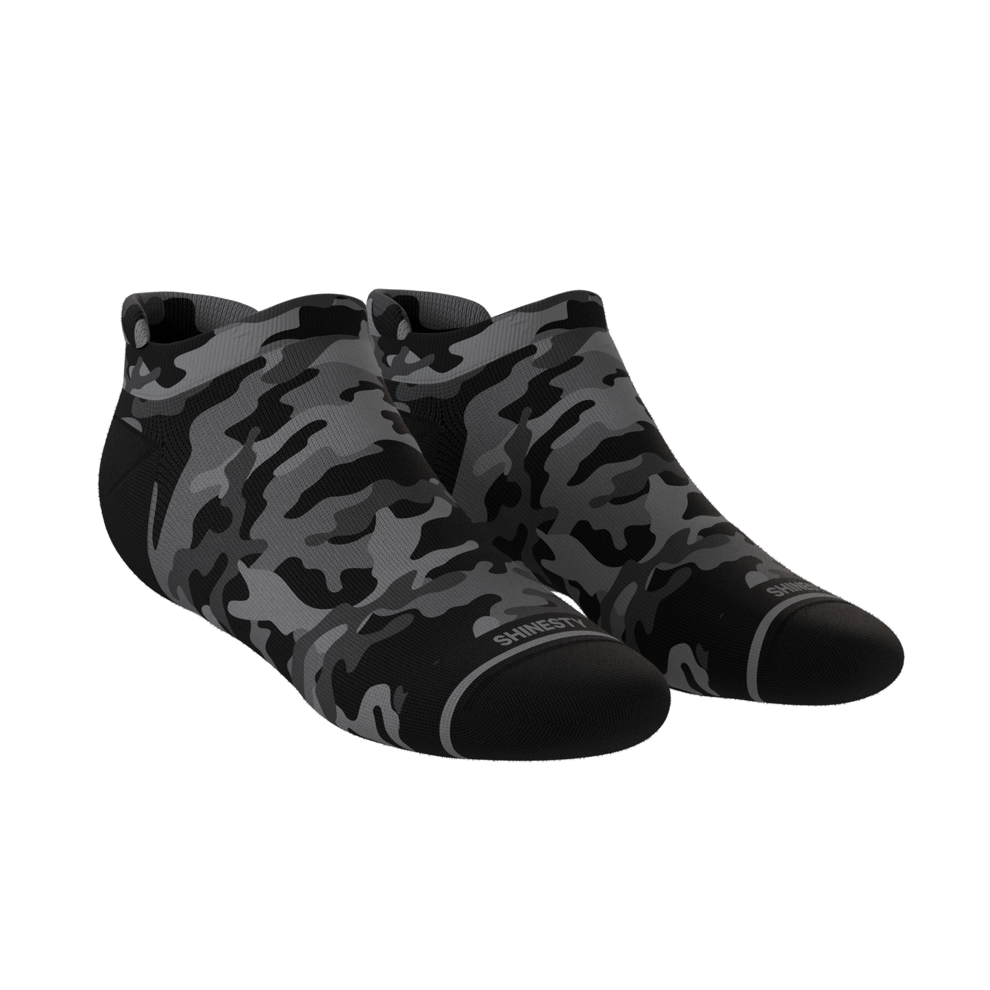 The Darkside | Black Camouflage Heel Hammock™ Ankle Socks
