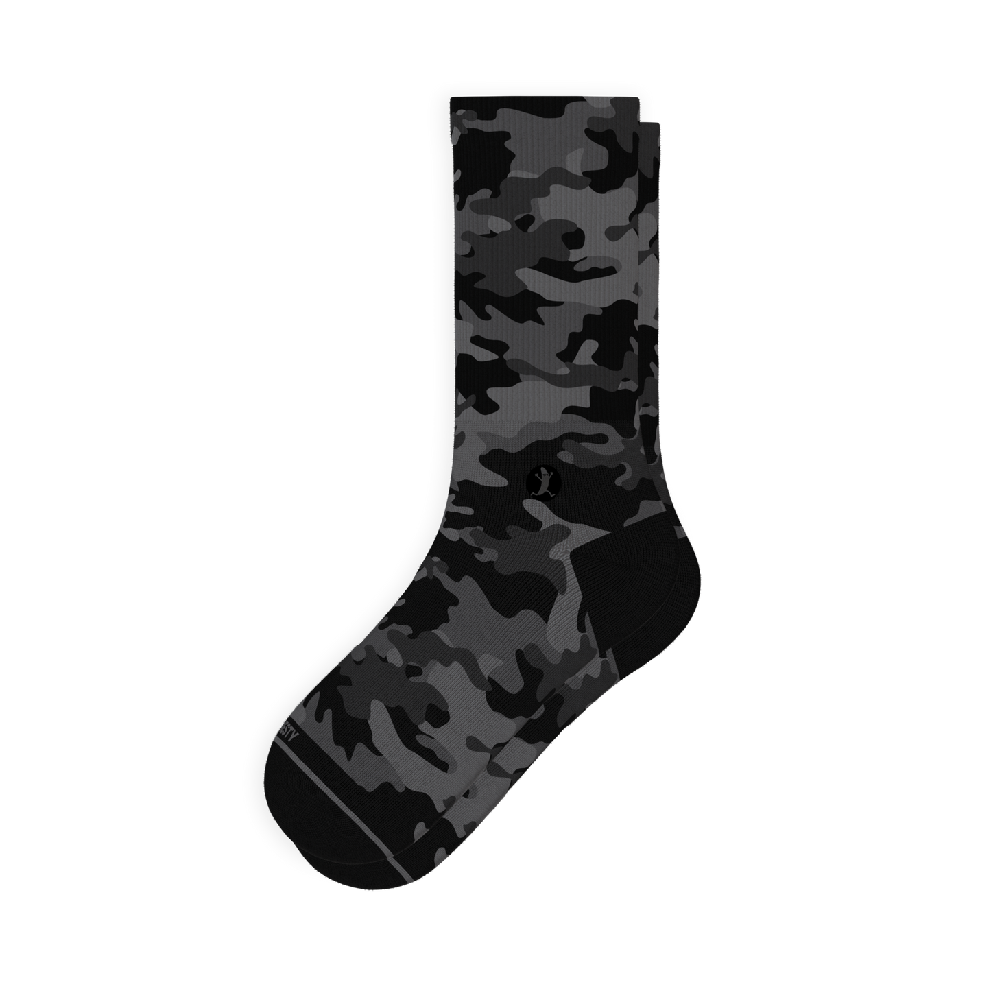 The Darkside | Black Camouflage Heel Hammock™ Crew Socks