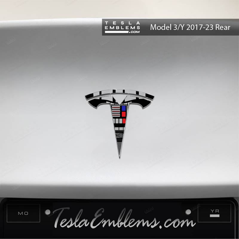 Darth Vader Tesla Emblem Decals (Front + Back) | Model Y