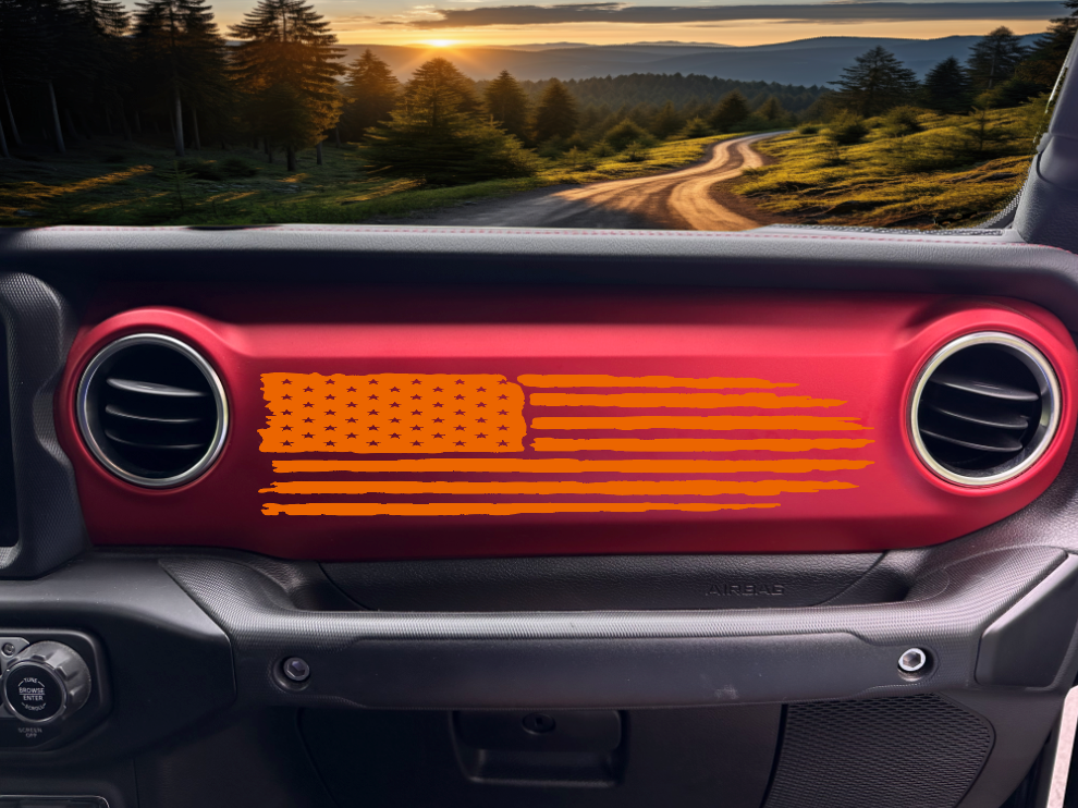 American Flag Dashboard Decal