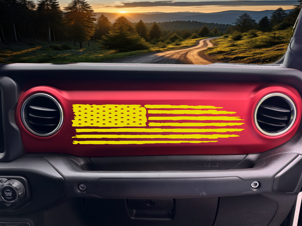 American Flag Dashboard Decal
