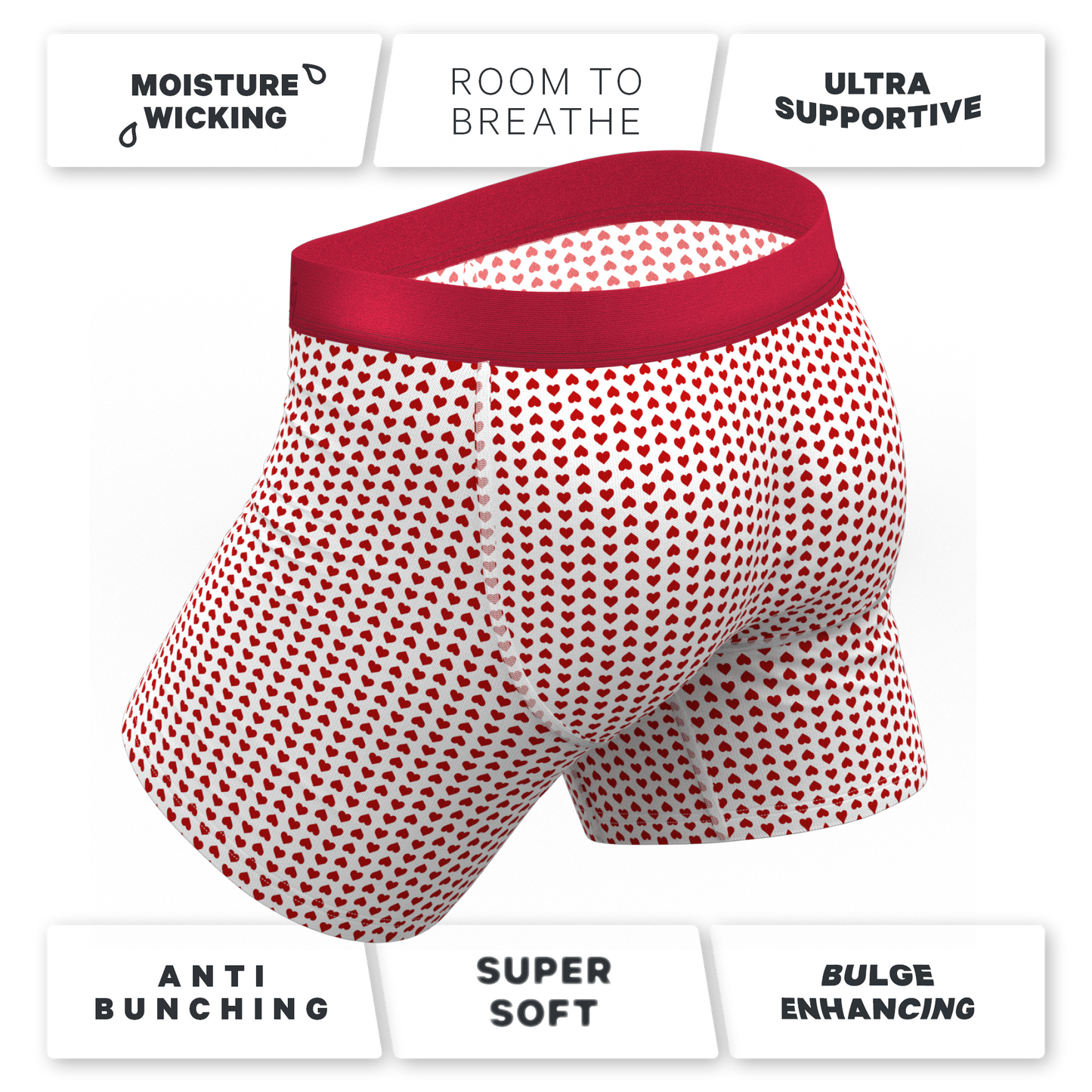 The Date Night | Valentine's Day Bow Ball Hammock® Pouch Underwear With Fly