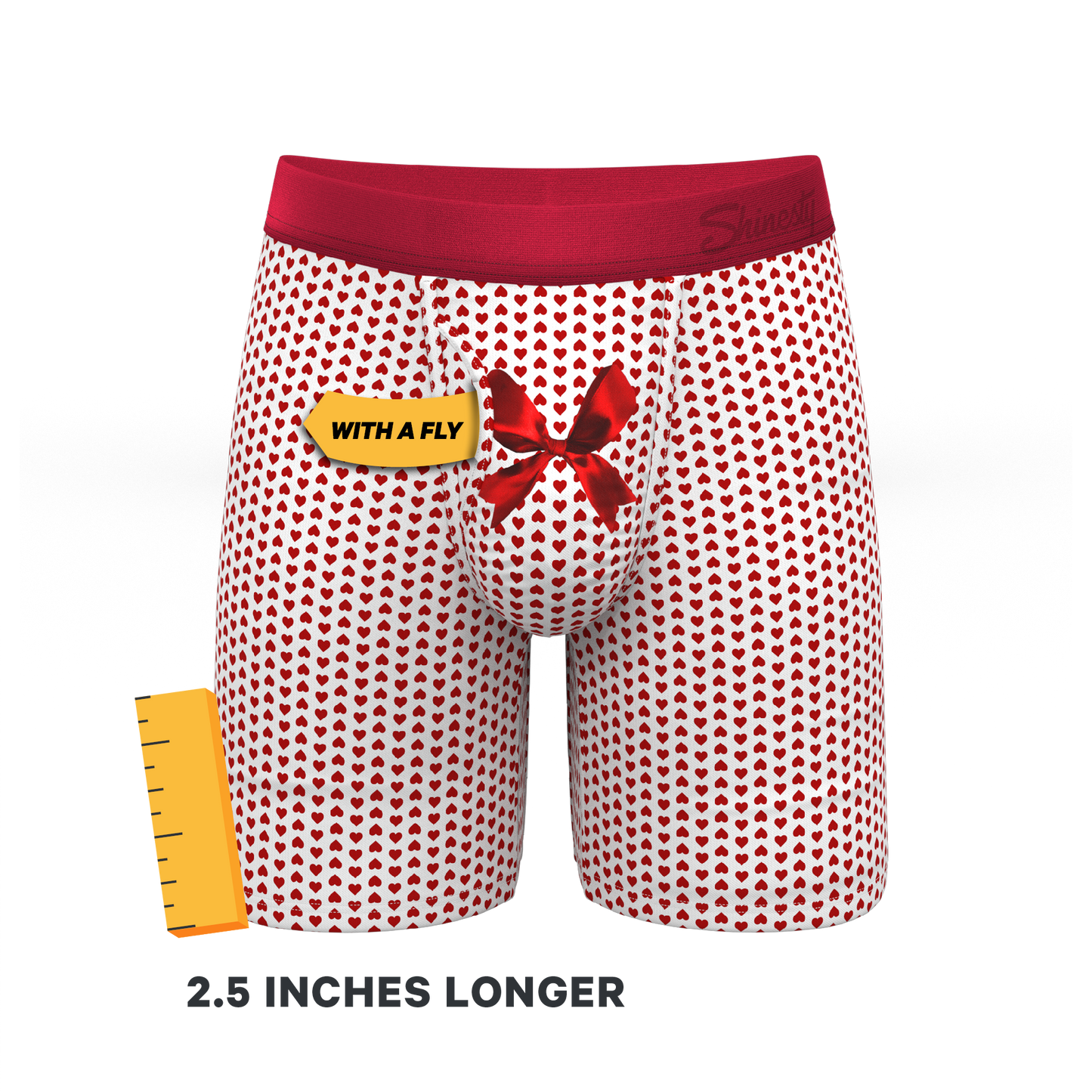 The Date Night | Valentine's Day Bow Long Leg Ball Hammock® Pouch Underwear With Fly