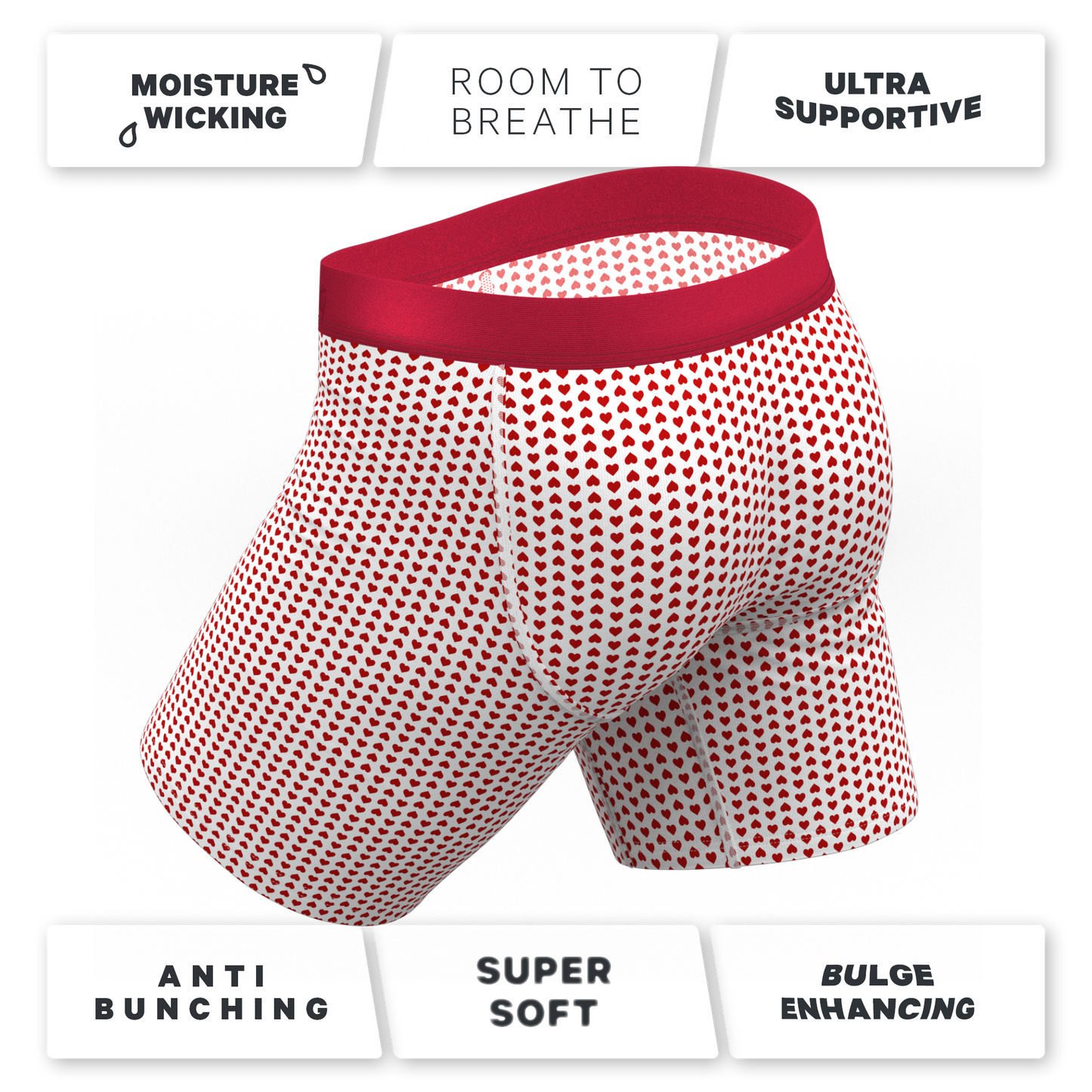 The Date Night | Valentine's Day Bow Long Leg Ball Hammock® Pouch Underwear With Fly