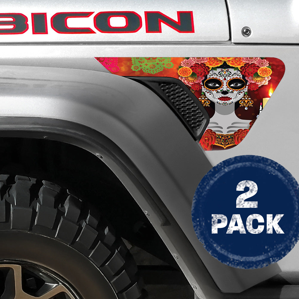 Day of the Dead 2pc Vinyl Fender Decal