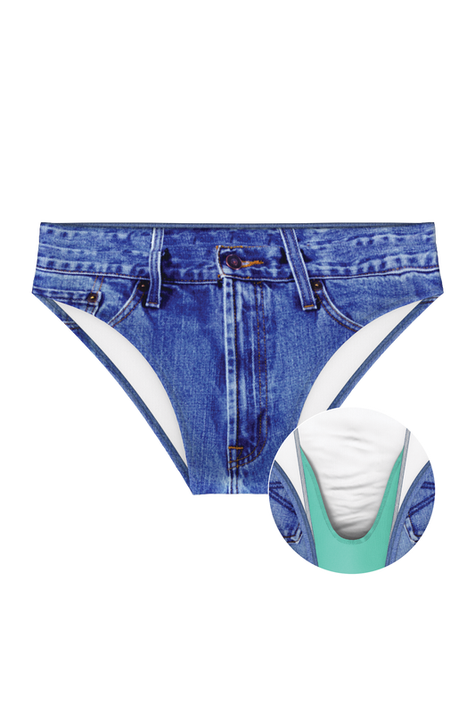 The Chattahoochee Daddy | USA Denim Print Swim Brief