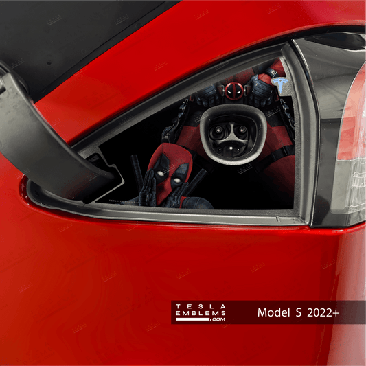 Deadpool Watt-a Package Tesla Charge Port Wrap | Model S