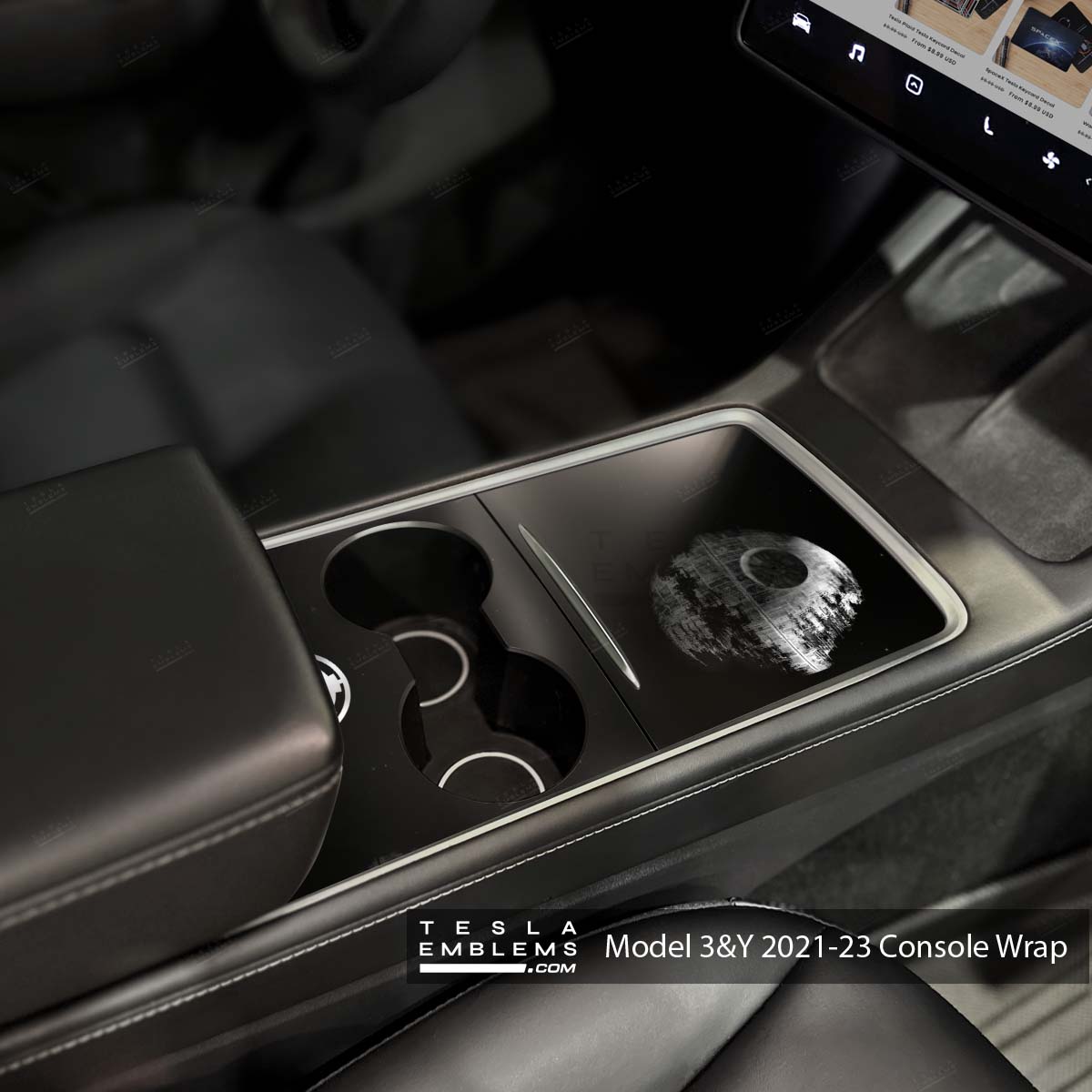 Death Star Starwars | Tesla Center Console Wrap Kit | Model Y '21-25