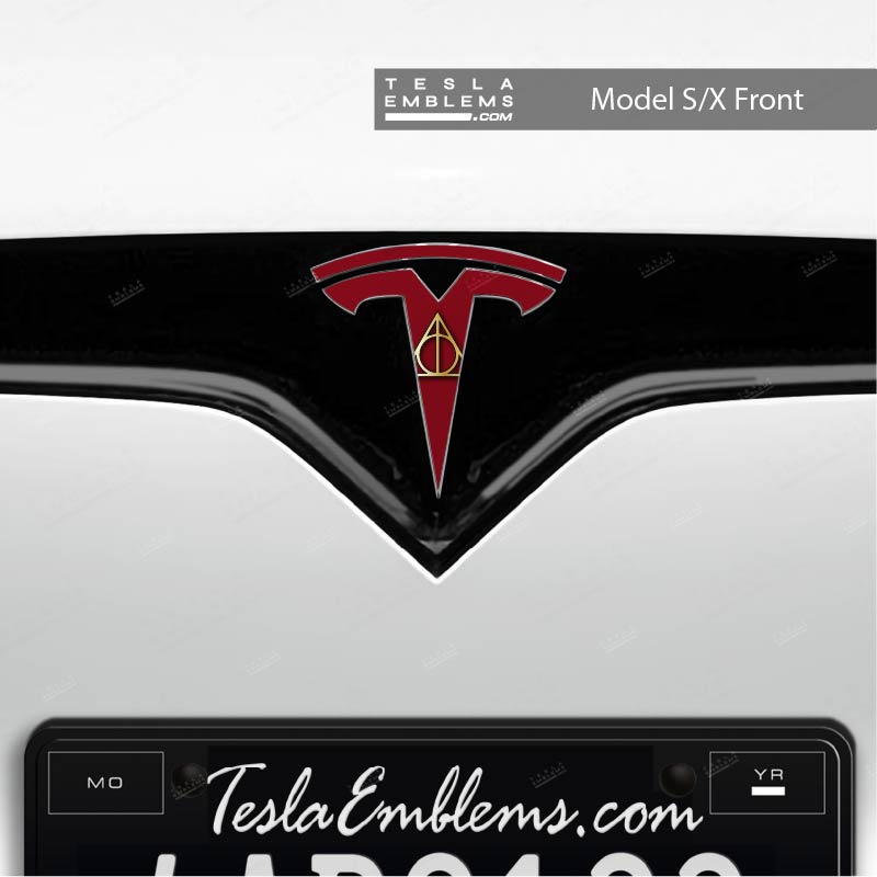 Deathly Hallows Tesla Emblem Decals (Front + Back) | Model X