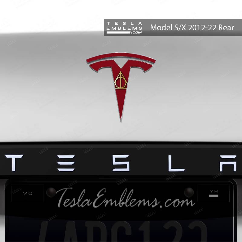 Deathly Hallows Tesla Emblem Decals (Front + Back) | Model X
