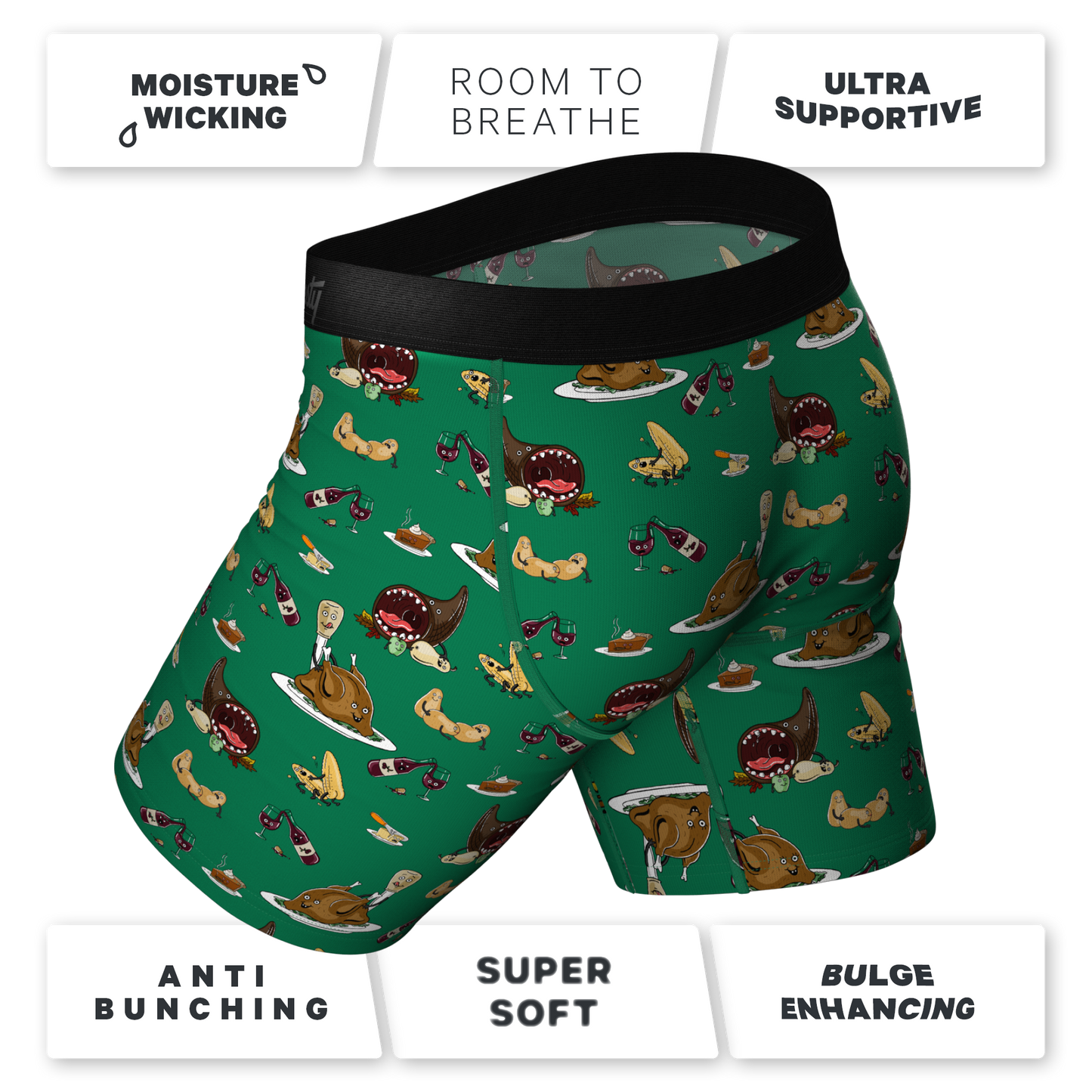 The Debauch Banquet | Thanksgiving Long Leg Ball Hammock® Pouch Underwear With Fly