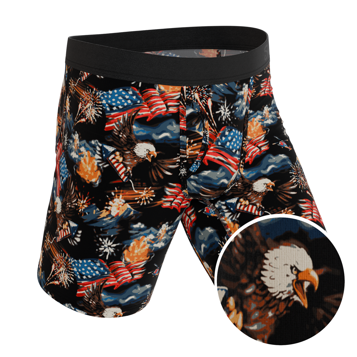The Declaration | Americana Eagles Long Leg Ball Hammock® Pouch Underwear With Fly