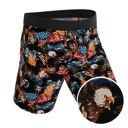 The Declaration | Americana Eagles Long Leg Ball Hammock® Pouch Underwear With Fly